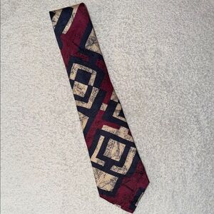 VTG Montagu Italian Silk Geometric Abstract Patterned Tie Grandpacore 90s